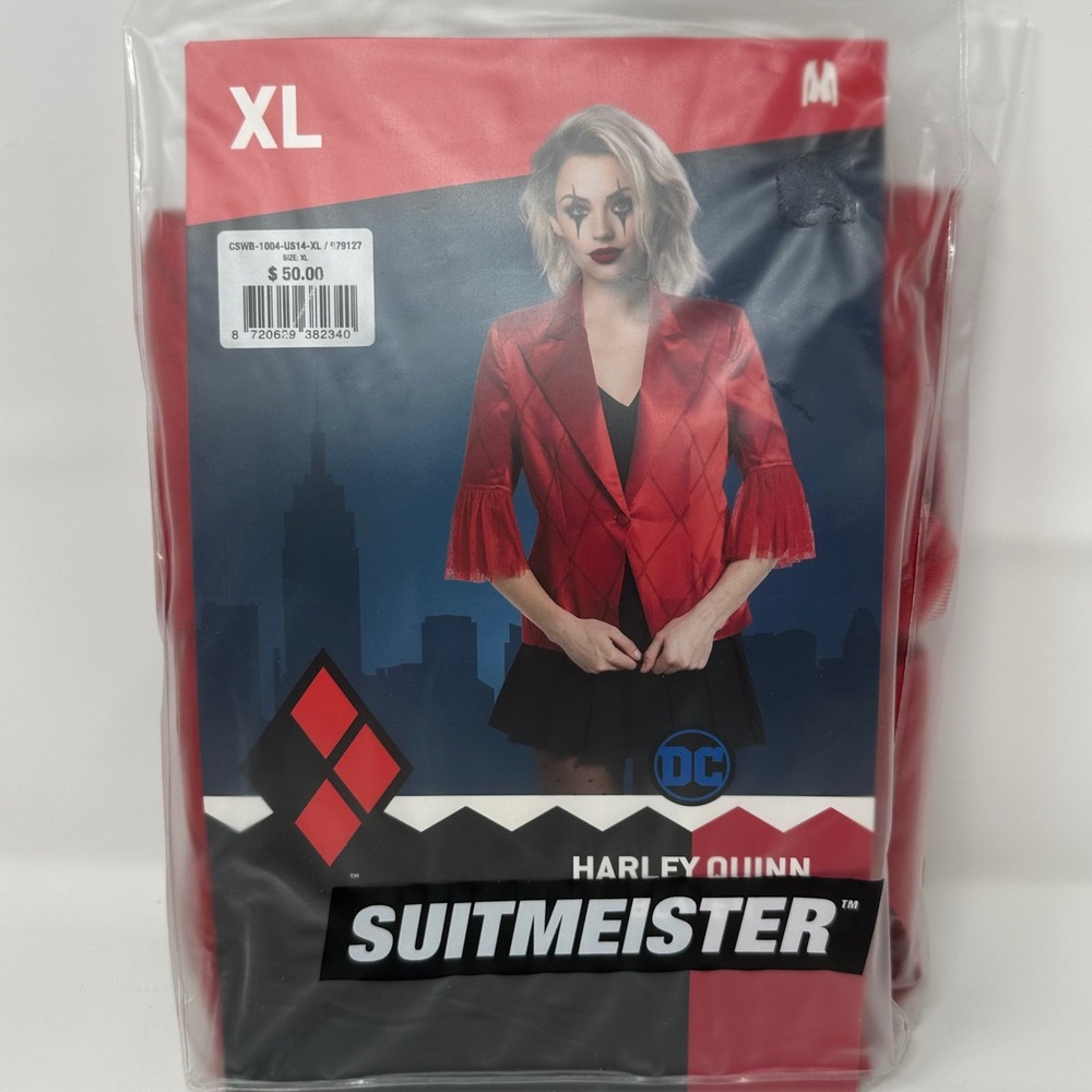 Suitmeister Harley Quinn Blazer Jacket Red Diamond XL New